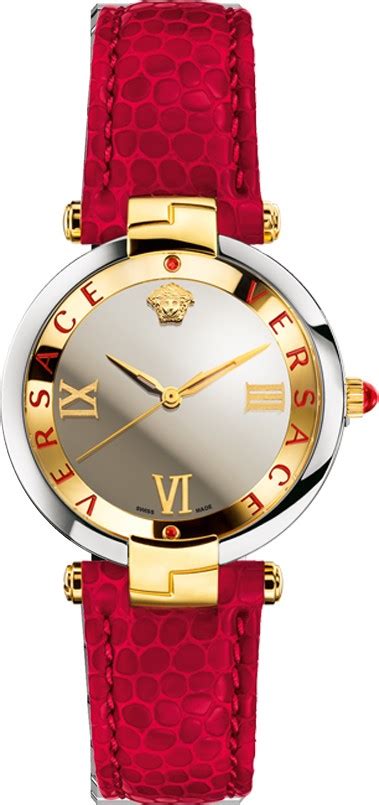 versace women's vai220016|Versace Revive Silver Mirror Dial Leather Ladies Watch VAI220016.